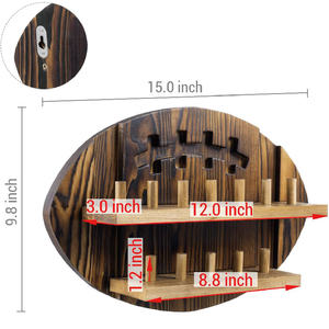 Présentoir mural à bijoux en bois massif brûlé rustique à 2 niveaux, <span class=keywords><strong>porte</strong></span>-bague de championnat sportif - Product Image 2