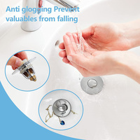 Jutye-Tapón para fregadero de baño, colador, escurridor de pelo, cesta antiobstrucción Enchufe de rebote tipo Bullet Core, conector emergente