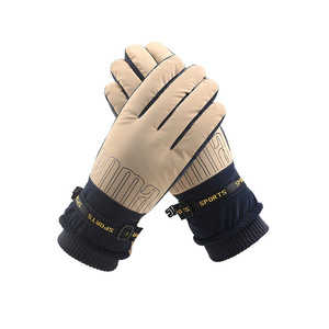 Gants de ski en coton Oxford doublés de polaire, compatibles avec les écrans tactiles, pour hommes et femmes, sports d'hiver - Product Image 1