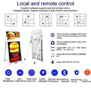 Señalización Digital de Pie con Pantalla LED de 21.5 Pulgadas y Android, con Pizarra de Escritura LED para Publicidad en Interiores, Tablero Fluorescente con Cambio de Color - Product Image 2