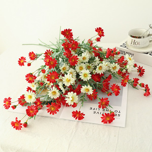 Fleur artificielle en soie, marguerite, tige unique, en plastique et tissu, pour décoration de maison et de mariage - Product Image 3