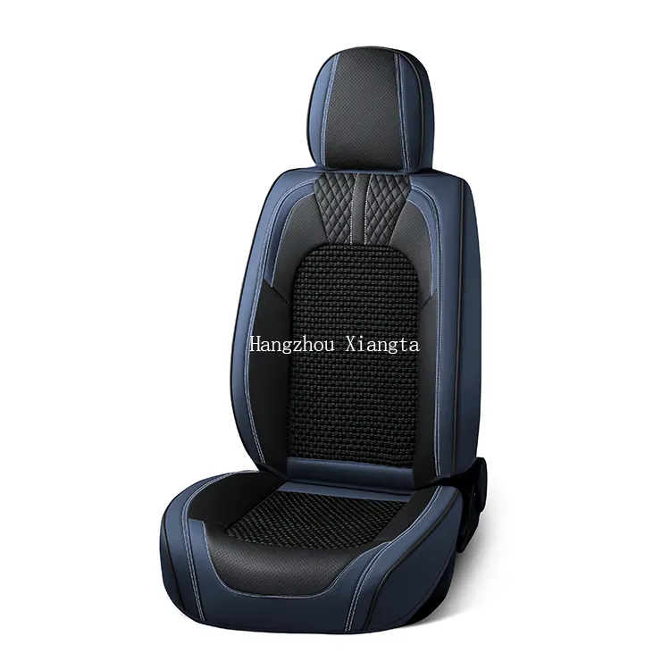 Xiangta yeni varış lüks koltuk koruyucusu deri araba klozet kapağı takım 9D tasarım 9 parça evrensel araba tam Set