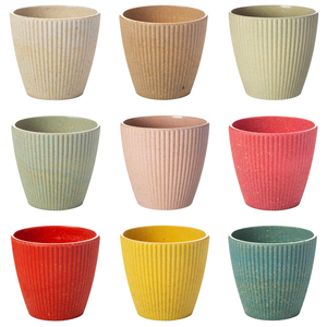 Yicai-maceta clásica de fibra de bambú para plantas, recipiente de carbón vegetal para flores, a rayas, respetuoso con el medio ambiente, Y98 - Product Image 1
