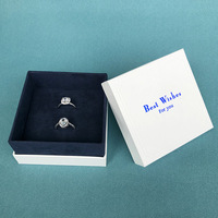 Empaque de Regalo para Joyería con Anillo y Base Cuadrada, Personalizado con Logotipo, Estilo Simple y Moderno, Forro de Algodón