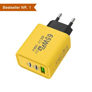 Cargador USB tipo C de 65W, adaptador de cargador de pared de carga rápida para iPhone 15, Xiaomi, Samsung, Macbook, carga rápida, cargador de teléfono 3,0