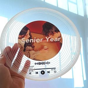 Adorno Acrílico Personalizado de Fábrica con Temática Musical, Exhibidor de Discos de Vinilo, Decoración con Foto, Regalo de Cumpleaños, Adorno Creativo para Mesa - Product Image 5