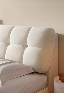<span class=keywords><strong>Lit</strong></span> Nuage Nordique Moderne et Simple en Velours Teddy, <span class=keywords><strong>Lit</strong></span> Princesse de Chambre à Coucher Principale, King Queen – En Stock, Showroom Voxhome USA - Product Image 5