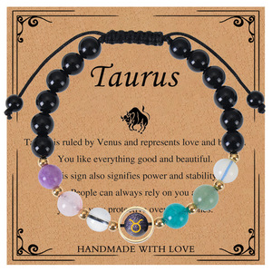 Pulsera <span class=keywords><strong>el</strong></span>ástica de piedras preciosas redondas de obsidiana negra de 8mm al por mayor pulsera de cordón trenzado de piedra arenisca azul cristal curativo para mujer - Product Image 5