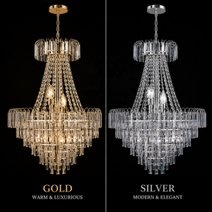 Lustre Fontaine LED Moderne en Acrylique pour Centres de Table, Décoration Suspendue pour Salles d'Événements, Fond de Scène en Cristal Doré - Product Image 2