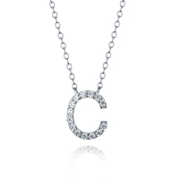 Collier avec pendentif lettre initiale en argent 925 pour femmes, plaqué rhodium et or avec pierre en zircon, type religieux chrétien