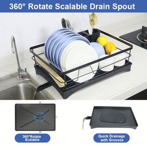 Organizador de Gabinete Bajo Fregadero para Cocina, Novedad, Escurridor de Platos de Acero Inoxidable, Estante Individual para Secar Paños - Product Image 6