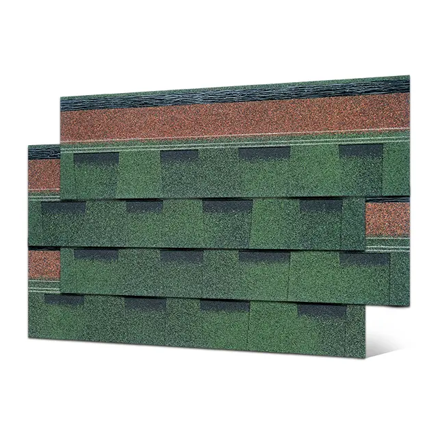 Hot wholesale customized green color economic roof tiles roofing laminated asphalt shingles