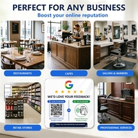 Autocollant NFC préprogrammé pour avis Google, en acrylique, avec code QR, adhésif, étanche, anti-poussière, pour signalisation de demande client sur comptoir/table