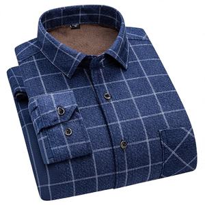 Camicia invernale da <span class=keywords><strong>uomo</strong></span> in <span class=keywords><strong>velluto</strong></span> a doppia faccia foderata in pile e calda camicia da <span class=keywords><strong>uomo</strong></span> di moda - Product Image 6