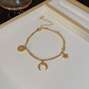 Modè<span class=keywords><strong>le</strong></span> SL6 de luxe léger haut de gamme, plaqué or, acier inoxydable, zircon, style européen-américain, superposé, unisexe, élégant, tendance - Product Image 6