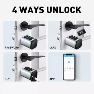調整可能なシリンダーサイズのアルミ合金製キーレスTuya TTlock BLE Mifareカード対応デジタルスマートドアノブロック（メカニカルキーパッド付き） - Product Image 4
