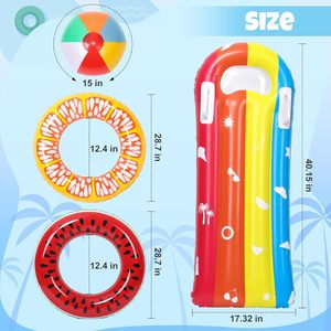 Ensemble de flotteurs gonflables en PVC pour piscine, bouée de natation d'été, radeau de plage, jouets aquatiques pour enfants - Product Image 2