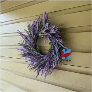 Décoration d'intérieur, fleurs artificielles à la lavande, <span class=keywords><strong>couronne</strong></span> en plastique faite à la main <span class=keywords><strong>de</strong></span> haute qualité, 45 cm, style campagnard, décorations <span class=keywords><strong>de</strong></span> plantes vertes - Product Image 5