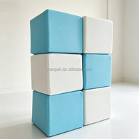 Cube de jeu souple en mousse avec revêtement en cuir PU, bloc éponge, siège souple pour enfants pour garderie, maternelle, location pour fêtes