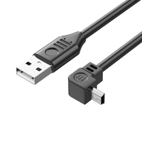 Cable Mini USB de 90 Grados en Ángulo Recto para Garmin Nuvi, Canon Dash Cam, SatNav, Sincronización de Datos de 480 Mbps, Carga, de 0.15M a 5M