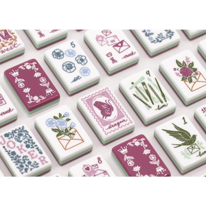 CHIVAN - Fichas de Mahjong Chinas de Acrílico Blanco Sólido de Primera Calidad con Diseño Floral, Duraderas y Portátiles para Entretenimiento Familiar - Product Image 2