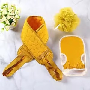 I-0066 Multi-function Bath Scrub Bath Ball Three-piece Strip Body <b>Back</b> Cleaning Set Multi Color Optional Bath Ball Set - Product Image 2