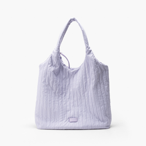 Light Purple Quilted Nylon Shoulder Bag Zipper Tote Hobo <b>Handbag</b> with Pouch for Women Daily Travel - Product Image 6