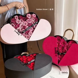 Boîte cadeau de fleurs pour la Saint-Valentin, nouveau design 2023, boîte cadeau imperméable pour fruits, boîte cadeau romantique pour anniversaire, bonbons avec boîte à main - Product Image 3