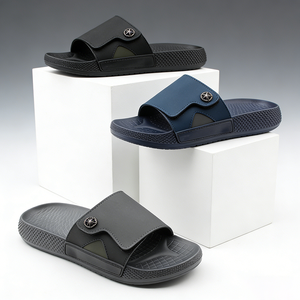 Sandalias Personalizadas OLICOM para Hombre con Logotipo, Cierre de Velcro Ajustable, Soporte de Arco, Suela Gruesa, Ortopédicas para Fascitis Plantar - Product Image 1