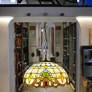 Tiffany lampada moderna lampada a sospensione in vetro colorato lampada da pranzo soggiorno cucina isola corridoio studio centrale LED E26 - Product Image 3