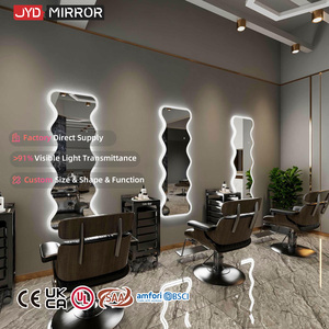 <span class=keywords><strong>Espejo</strong></span> de Pared Personalizado para Salón de Belleza, con Luz, Decorativo, Irregular, Ondulado, LED, de Cuerpo Entero, Ondulado, de Pie - Product Image 1