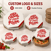Boîte à pizza personnalisée avec logo imprimé, emballage en carton ondulé résistant à la graisse, service d'échantillonnage gratuit