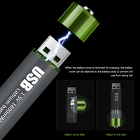 Logo Kustom Baterai Lithium Multi-fungsi USB Isi Ulang 1.5V 1500mWh Kapasitas Besar Pengisian Cepat