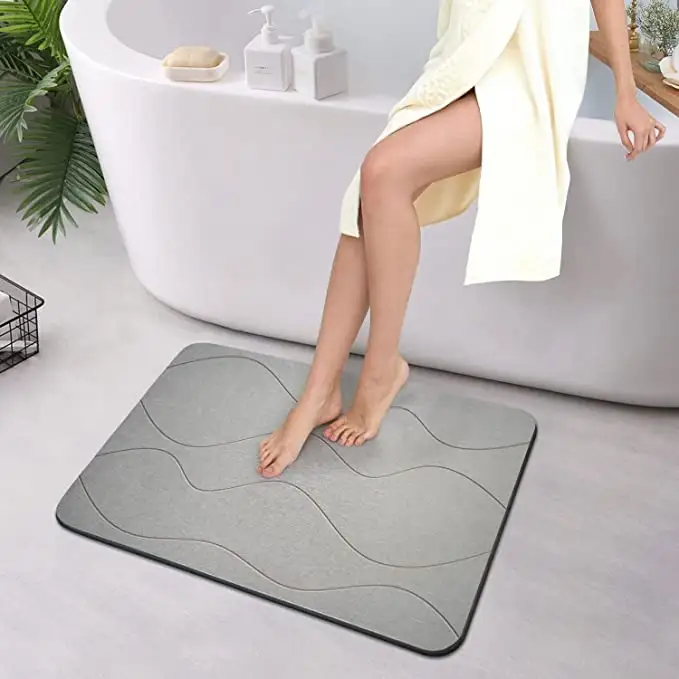 Tappetino da bagno in diatomee di terra di diatomee ad asciugatura rapida per bagno di Design personalizzato tappetino da bagno in pietra di diatomee