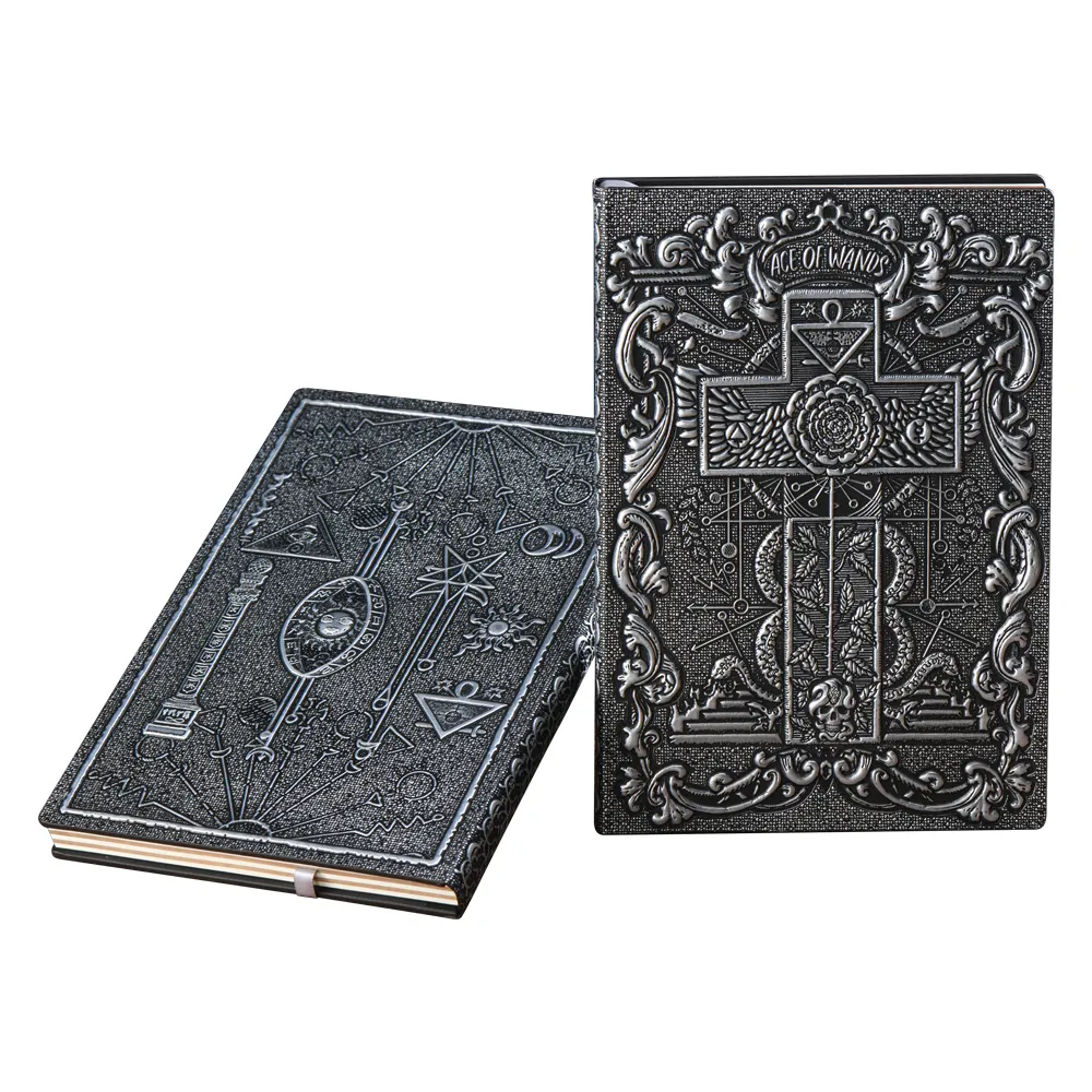 A5 silver classical pattern embossed notebook travel diary birthday gift