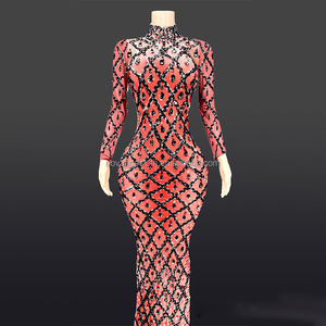 Novance במגמת מוצרים חמים שחור ארוך ערב שמלות יום הולדת מבריק קריסטל Vestidos Elegantes Para Mujer רשת שמלת כלה - Product Image 4