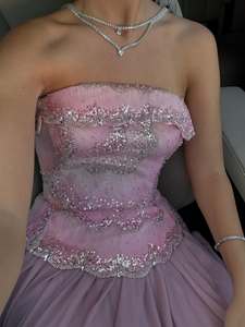 Abito da Sera Senza Spalline Ruolai WL150 in Chiffon con Paillettes, Stile Arabo, Linea A, Senza Maniche, a Strati, Elegante Abito Formale da Donna - Product Image 5