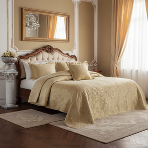 Cubrecama de Algodón de Lujo Brillante, Tamaños Individual, Queen y King, con Bordado y Diseño de Patchwork, para Uso en Hogar, Hotel y Dormitorio - Product Image 3