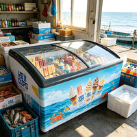 Congélateur coffre commercial pour centre commercial, vitrine de présentation de crème glacée à basse température, conception personnalisée