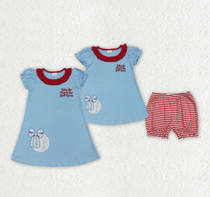 Ensemble de vêtements d'équipe pour bébés filles, robes brodées à volants, longueur genou, style baseball - Product Image 4
