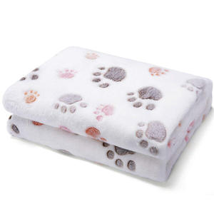 Songmai-mantas suaves de lana para perros y gatos, alfombrilla para dormir, cubierta de cama con estampado de pata para cachorros y otros animales pequeños - Product Image 4