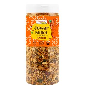 Mélange de millet Jowar Tandoori, collation saine croustillante, riche en fibres, Namkeen épicé, prêt à manger, végétalien, collation légère et énergétique - Product Image 1