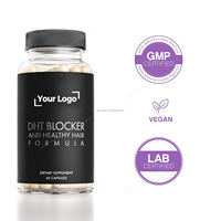 Capsules de vitamines pour cheveux sains et forts OEM, bloqueur de DHT, biotine, palmier nain, complément alimentaire pour cheveux pour les végétaliens