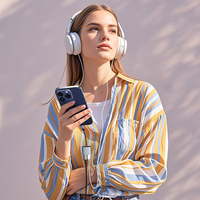 Câble de charge rapide PD60W Type C, dongle audio 2 en 1, adaptateur audio double USB C, convertisseur