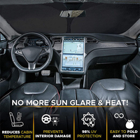 Pare-soleil de voiture avec visière en polyester 240T, design sportif, pare-soleil de pare-brise pour Tesla Model Y 3 S - Pare-soleil de fenêtre avant