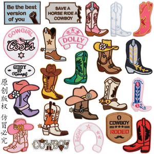 Large Collection Embroidered Iron on <b>pink</b> Howdy Cowboy Cowgirl Boots Patch for Clothing Hat <b>Bag</b> Decoration - Product Image 1