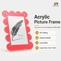 Cadre photo en acrylique direct usine, cadre d'art en acrylique, vente en gros, logo personnalisé, impression UV, OEM ODM, décoration de table magnétique rouge
