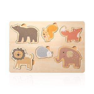 Panneaux de puzzle 3D en bois à tenir à la main, jouet éducatif Montessori pour bébés et enfants avec des panneaux en forme de fruits et d'animaux - Product Image 6