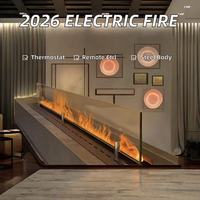 Cheminée à atomisation 3D compatible avec les meubles TV de 65 à 75 pouces, cheminée électrique à vapeur d'eau sans chauffage, décoration pour le salon