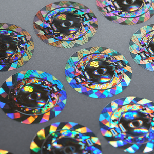 Biểu tượng tùy chỉnh thiết kế con dấu thẻ tổ ong làm xáo trộn bằng chứng làm mất hiệu lực nhãn dán bao bì bảo hành Holographic nhãn an ninh - Product Image 1